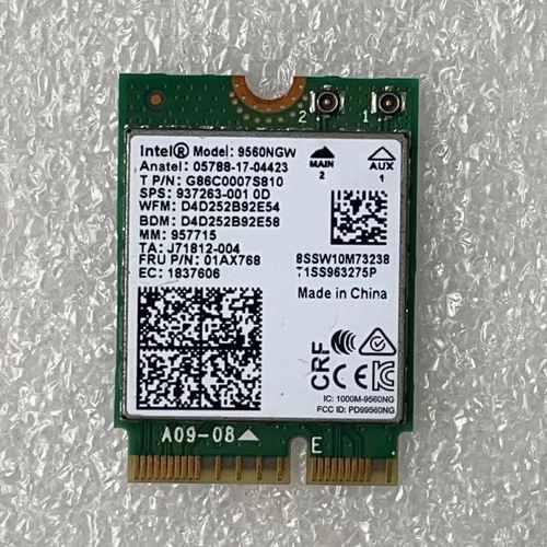 Intel 9560NGW Wireless-AC 9560 802.11AC WLAN PCI-Express Bluetooth 5.1 WiFi
