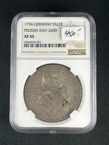 1794 Germany - Prussia Thaler Silver Coin - NGC XF 45
