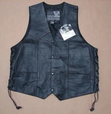 New NWT Bikers Dream Apparel Leather Motorcycle Vest TH303 Size 44 