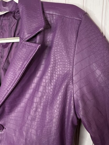 JOKER Suicide Club Mens JACKET S Cosplay Purple Reptile Texture Lined Jared Leto - Picture 7 of 14