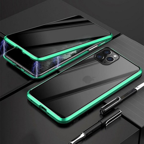 For iPhone 16 15 14 Pro MAX 13 Magnetic Metal Privacy Tempered Glass Case Cover - Picture 22 of 22