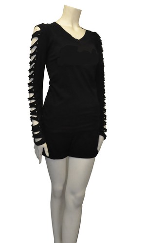 BLING BLING ANGEL WINGS RHINESTONE,RIPPED SLIT CUT OUT LONG SLEEVE T SHIRT S~4XL - 第 7/9 張圖片