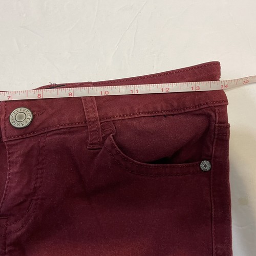 celebrity pink womens 26 x 29 red Low rise skinny jeans Burgundy Stretch - 第 4/6 張圖片