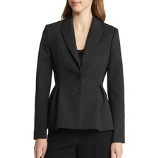 NWT TED BAKER LONDON Philiya Two-Button Peplum Blazer, Black, Ted 6 US 14
