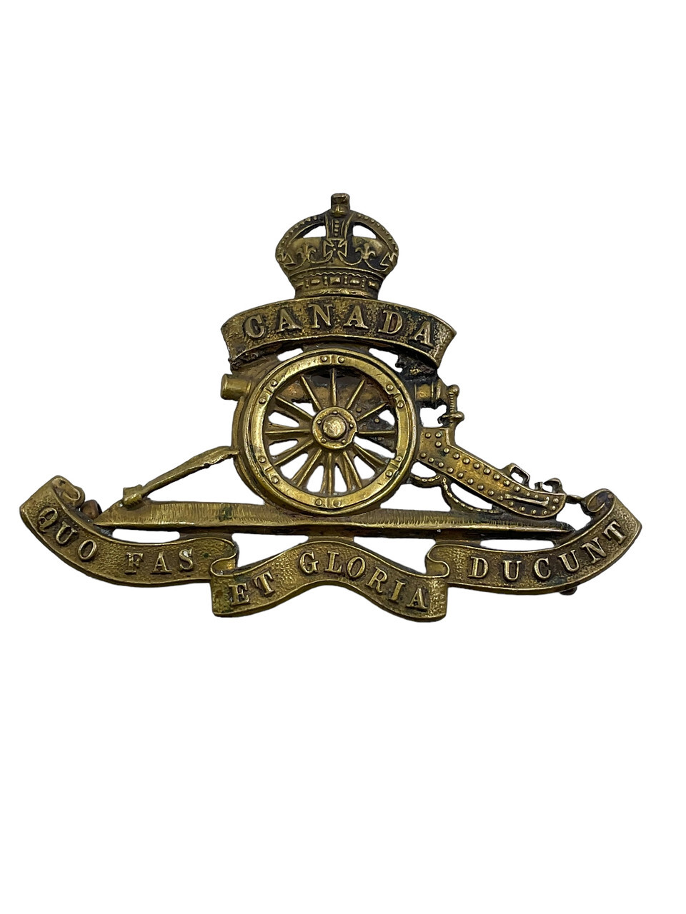 WW1 Canadian CEF CFA Artillery Cap Badge Made from British Volunteer Cap Badge-image