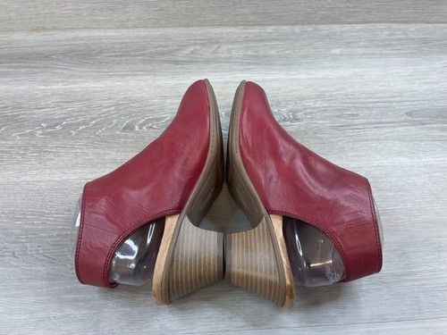 Earth Kristy CJU S16 Women's US 8D Red Leather Peep Toe Slingback Ankle Bootie - Picture 5 of 12