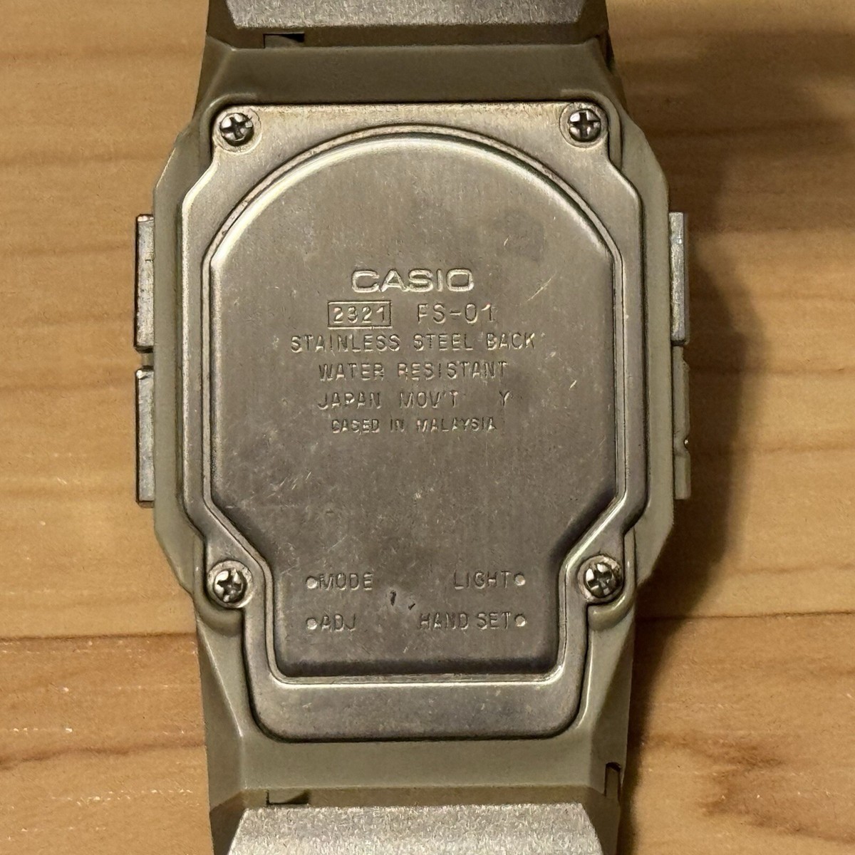 Casio FS-01 Dual Time Film Watch Data Bank Digital Watch 2301 Slim