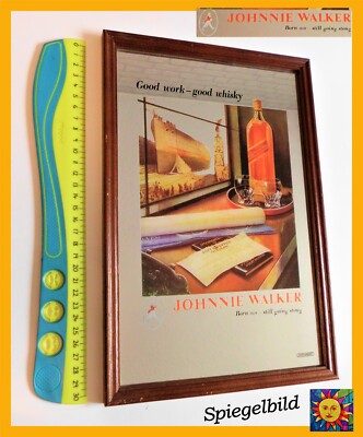Spiegelbild Spiegel Bild Johnnie Walker Whisky alt 90er 80s Werbung Reklame