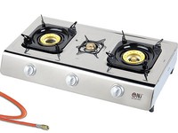 Stainless Steel Gas Cooker 3 Lamps Propane Gastro Oven Camping Stove - Nib