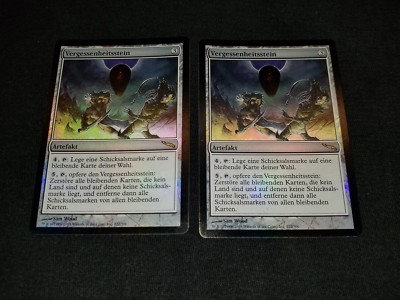 MTG 1x Mirrodin rare artifact LP German FOIL Oblivion Stone ships w/ tracking