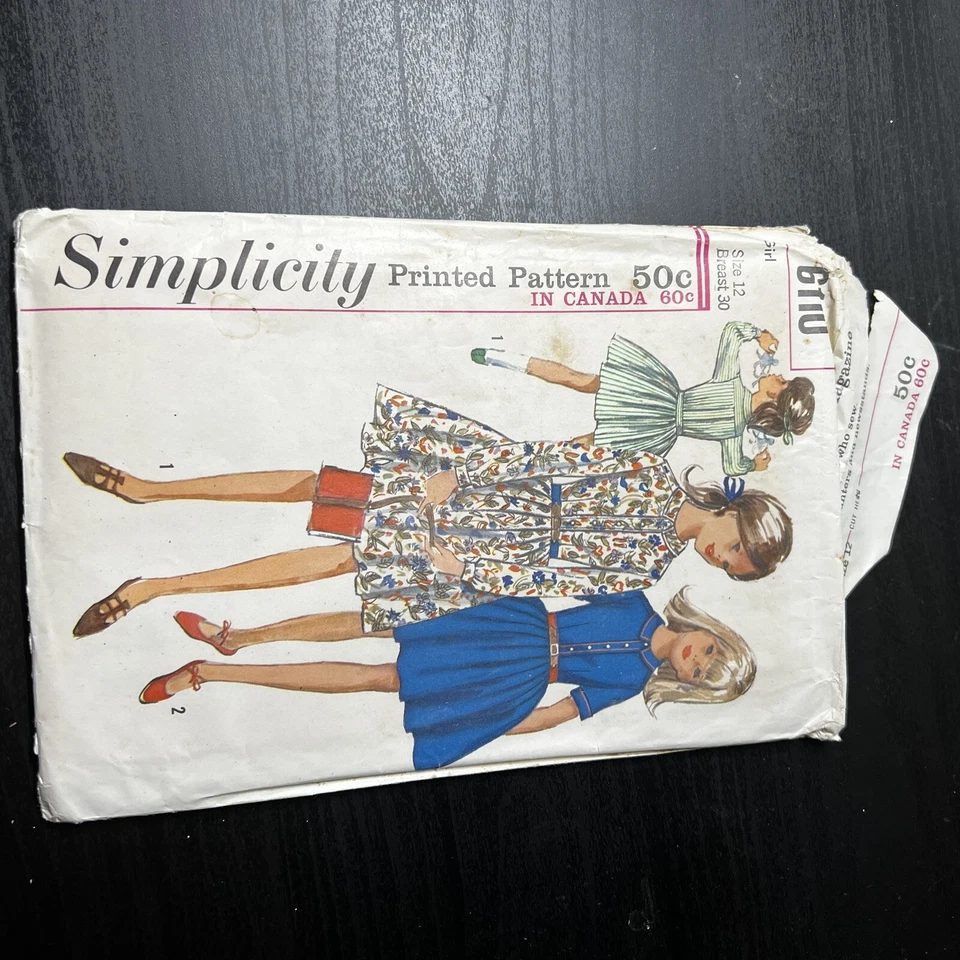 Lote De Colección Años 60 70 Niñas Mod Costura Patrones Vestido Abrigo Falda Top Mameluco 12 Foto 4 de 4