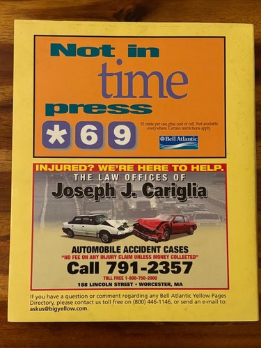Rubrica telefonica centrale Bell Atlantic pagine gialle directory Worcester 1999 2000 massa - Foto 2 di 12