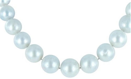 14Kt White Gold Clasp 25 South Sea Island Pearl Necklace 16-17Mm - 第 1/10 張圖片