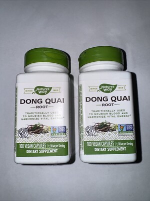2 Pk Nature's Way Dong Quai Root  100 caps Each 200 Total Exp 05/2026
