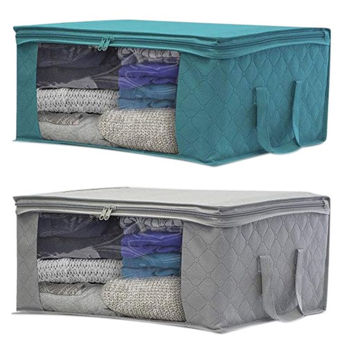 1/3Pcs Clothes Storage Bags Zipped Organizer Underbed Wardrobe Cube Closet Box