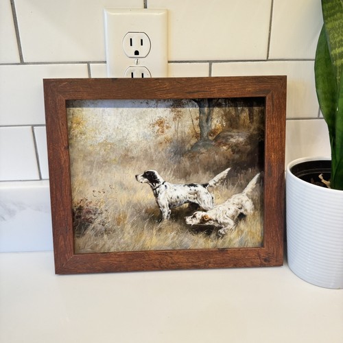 FRAMED Print Two Setters, Percival Leonard Rousseau, Hunting Art, Man Cave Decor - Picture 2 of 5