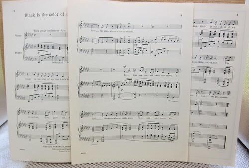 Black Is The Color Of My True Love's Hair - John Jacob Niles - Partitura 1941 - Imagen 3 de 3