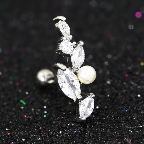 Gem Crystal Ear Cartilage Helix Ring Bar Stud Ear Cuff Climber Piercing Earring - Picture 220 of 268