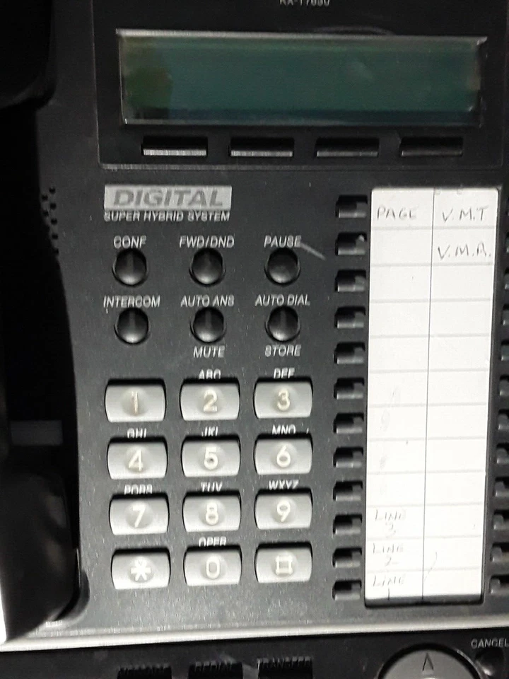 WORKING Panasonic KX-T7630 24 line buttons 3 line Backlit LCD Office Phone Stand - Image 3 of 4