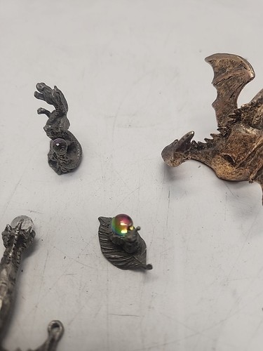 Pewter Figurines Lot With Dragons Crystal's Mermaid Sword - Picture 10 of 10
