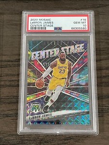 2020-21 Mosaic Center Stage LeBron James #16 PSA 10 Gem Mint Los Angeles Lakers