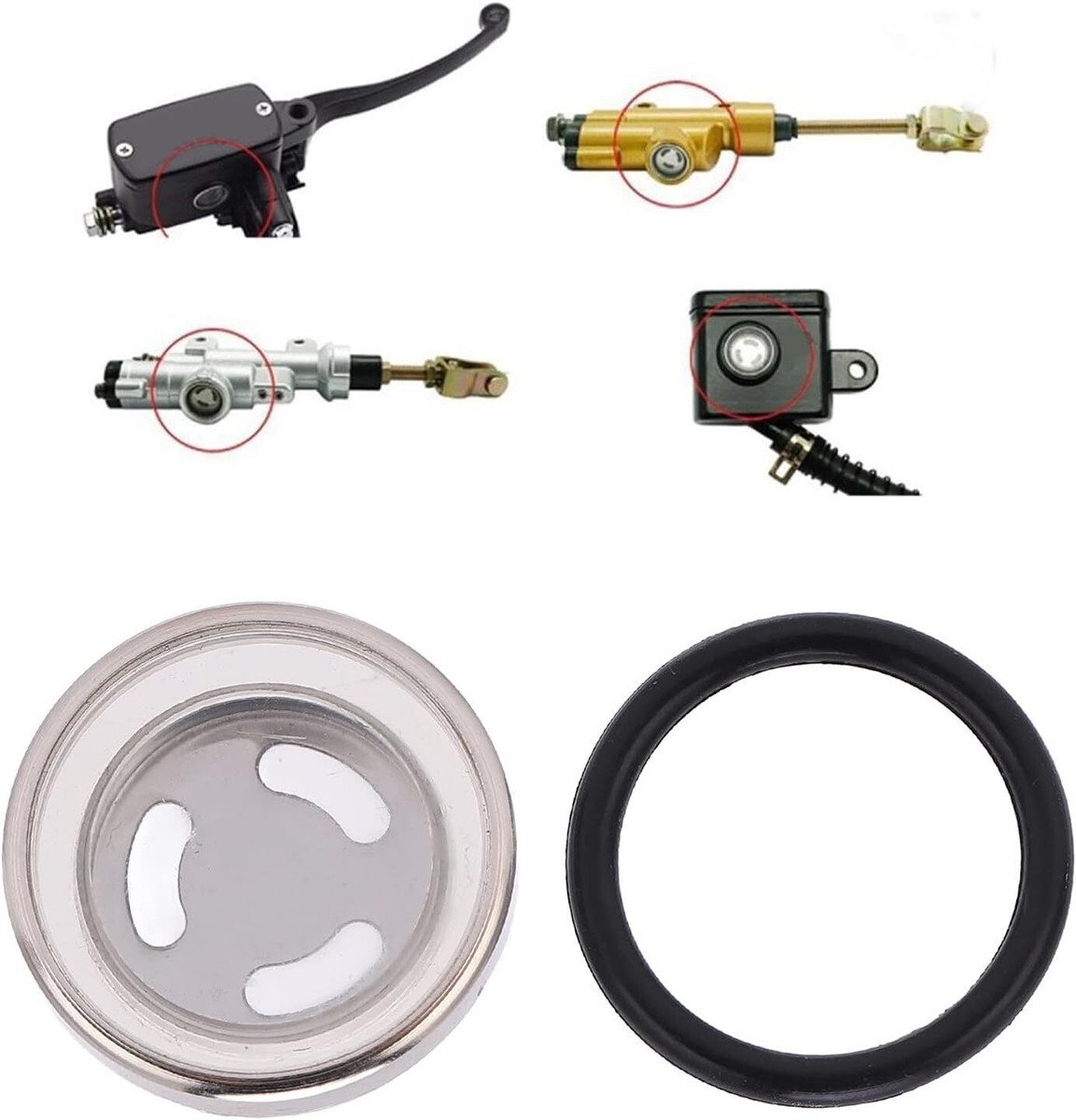 Motorrad Schauglas 18mm Mit Dichtung - Für Bremspumpe Bremsflüssigkeitsbehälter