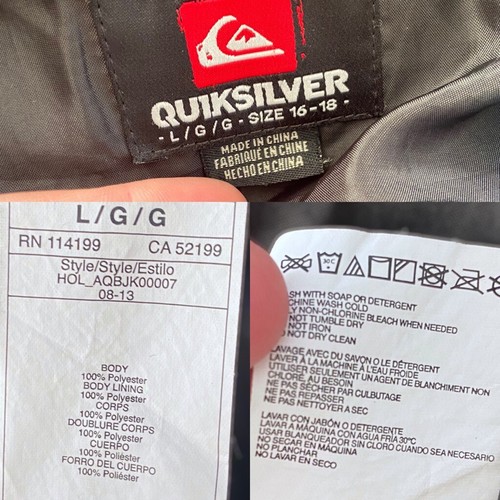 Quicksilver Billabong Snow Ski Snowboarding Insulated Hooded Jacket Size L/G - Picture 11 of 11
