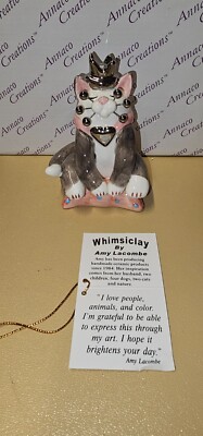 #24231-ANNACO CREATIONS-SITTING CAT FIGURINE-PRINCE NICHOLAS  NEW IN BOX LACOMBE