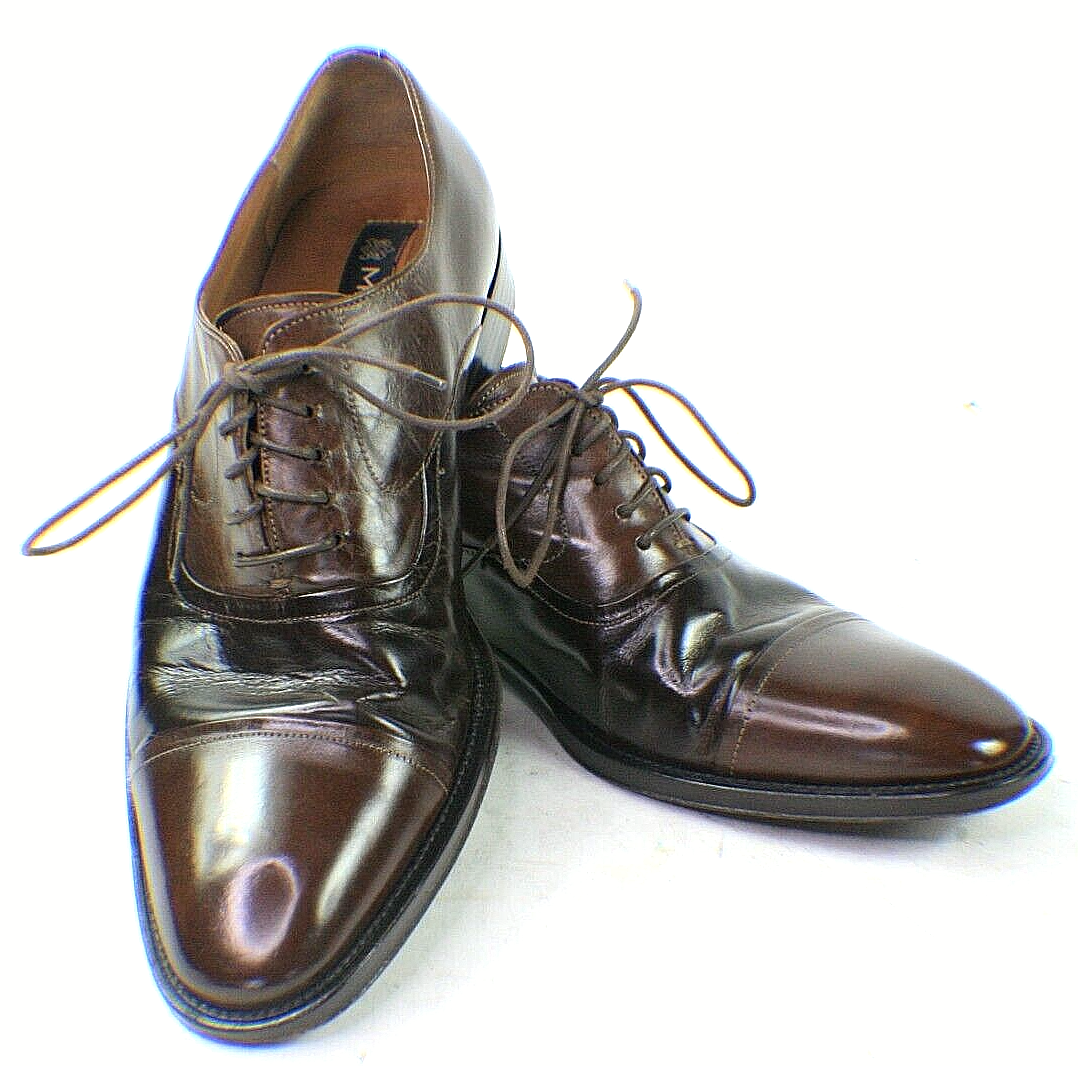 Mezlan Mens Dress Shoes 8M  Black Made In Spain Vero Cuoio Lace Up Mezlan Mens Black Lace-up Oxford Leather Dress Shoes – The  main image 2