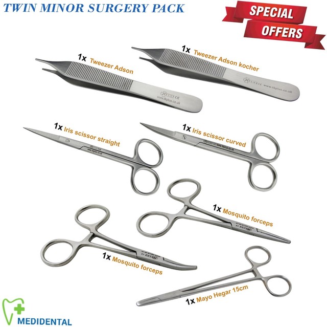 Dressing Plier Adson Needle holder Mayo Hegar 15cm Iris Scissors Crile