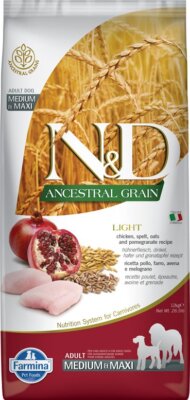 FARMINA N&D HUHN, DINKEL, HAFER & GRANATAPFEL ADULT MEDIUM MAXI 12kg