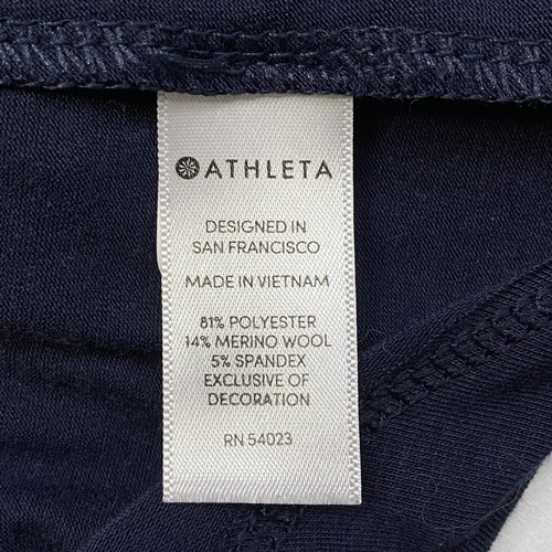 Maglione donna ATHLETA manica lunga taglia XS blu maglia righe schiena 74-3 - Foto 14 di 16