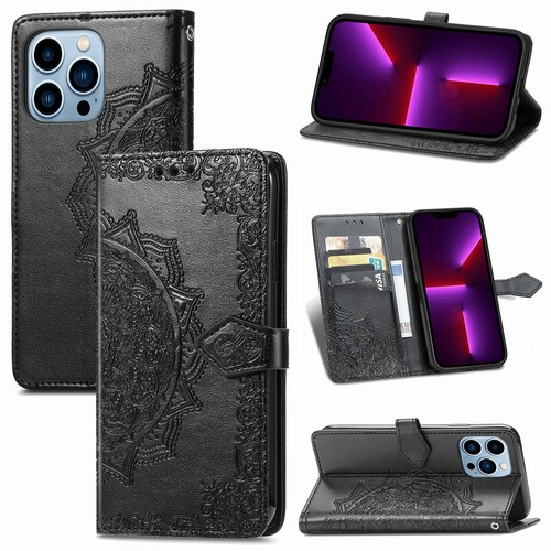Funda billetera de cuero en relieve cubierta plegable para iPhone 16 1514 Pro Max 13 12 11 8 - Imagen 3 de 84