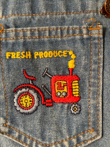 Levi Denim size 5 kids Denim Bib Overalls Farm Tractor vintage # 42154-0815 - Picture 6 of 9