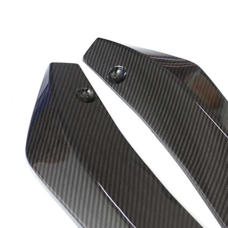 2 piezas de fibra de carbono faldón lateral trasero alerón parachoques labio moldura de ala universal nuevo, Foto 3 de 4