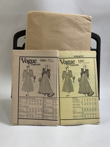 Vogue Bridal Original - Long Wedding Dress Uncut Pattern 1091 Size 14 - Picture 7 of 12
