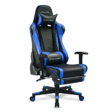 Gtracing Wmt-099sj-2-Blue PU Leather Office/Gaming Chair W/Footrest & Adjustable
