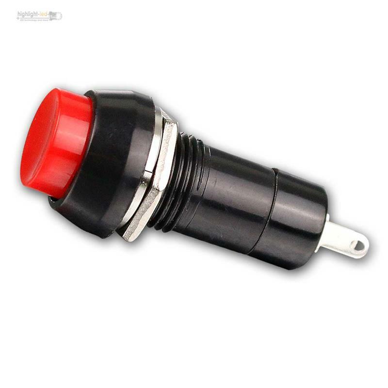 LED Drucktaster 19mm - 230V Edelstahl IP67 | Beleuchtet In Rot, Blau, Weiß Oder Grün