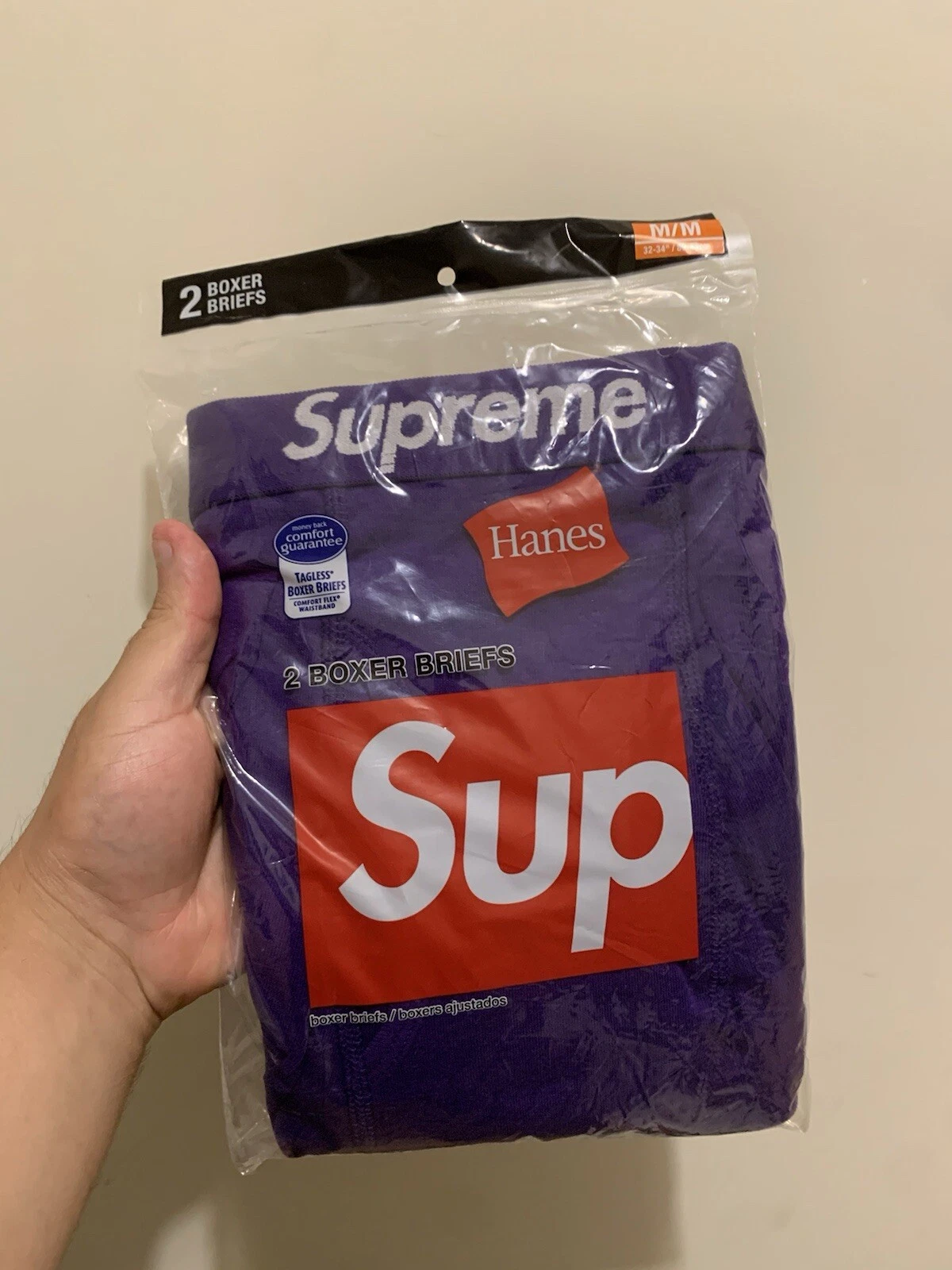 Sous vêtements violets Supreme Hanes Boxer Slips taille moyenne