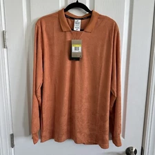 Nike Dri-FIT Tech Pack Jaquard Long Sleeve Orange Collared Top DQ4294-808 Size S