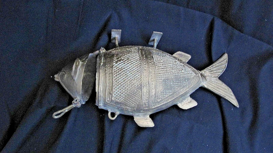 🎣 DEKOFISCH AUS MASSIVEM MESSING 🐟✨🐟 Fisch aus Messing 27x14cm Vintage Antik - Bild 2 von 2