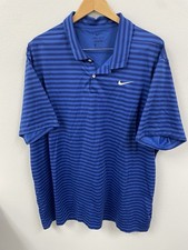 Nike Men's Blue Striped Polo Shirt. Dri-Fit. 3XL. Great condition.