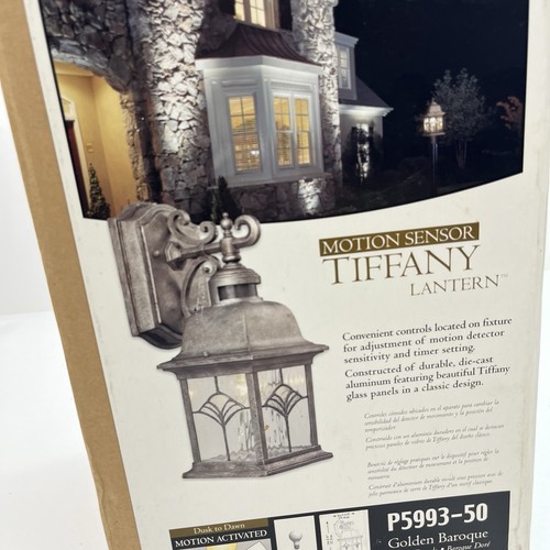 NEW Progress Lighting Motion Sensor Tiffany Lantern Golden Baroque P5993-50 - Picture 5 of 9