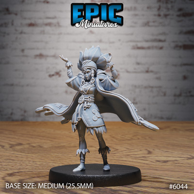 D&D Miniature - Native Princess Command - 3D Model Print DnD RPG Figur Druck
