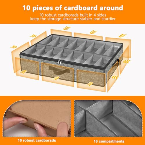 Under the Bed Shoe Storage Organizer for Closet, Extra Large Underbed Shoe - Picture 7 of 7
