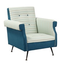Poltrona Vintage Espanso Metallo Italia Anni 50-60 Originale