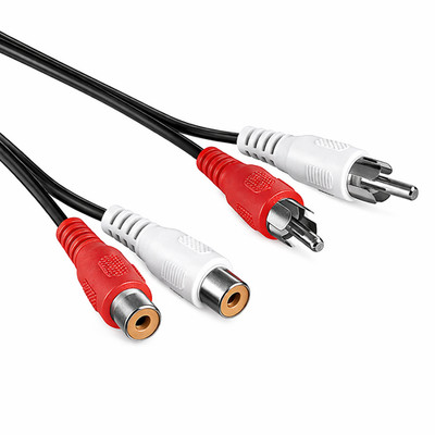 5m Audio Kabel Cinch Verlängerung 2 x Cinchstecker - 2 x Cinch Buchse Kupplung