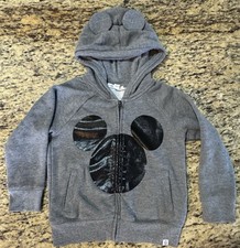 Gap  Disney Baby  Toddler Mickey Mouse Zip Hoodie Sweater Sz 5T Grey 15 X 27