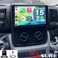 Autoradio Android 15 Carplay +Kam 1 DIN per Fiat Ducato Citroen Jumper 2006-2023