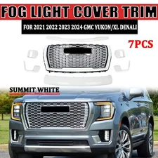 Front Bumper Cover Kit W/ Grille Upper Lower Fog Light Trim For 2021-2024 GMC US